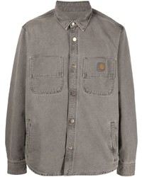 graue Shirtjacke aus Jeans von Carhartt WIP