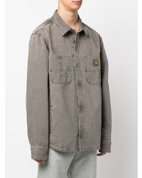 graue Shirtjacke aus Jeans von Carhartt WIP