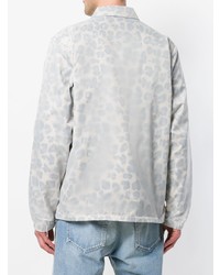 graue Shirtjacke mit Leopardenmuster von Stussy