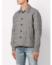 graue Shirtjacke mit Schottenmuster von John Elliott