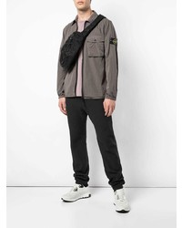 graue Shirtjacke von Stone Island