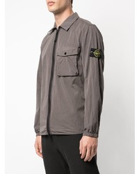 graue Shirtjacke von Stone Island