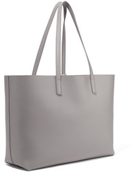 graue Shopper Tasche aus Leder mit Reliefmuster von Saint Laurent