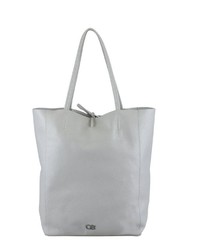 graue Shopper Tasche aus Leder von COLLEZIONE ALESSANDRO