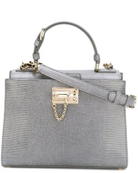 graue Shopper Tasche aus Leder von Dolce & Gabbana