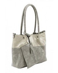 graue Shopper Tasche aus Leder von EMILY & NOAH