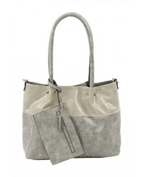 graue Shopper Tasche aus Leder von EMILY & NOAH