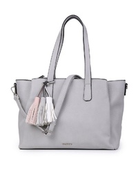 graue Shopper Tasche aus Leder von EMILY & NOAH