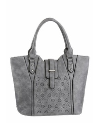 graue Shopper Tasche aus Leder von J. JAYZ