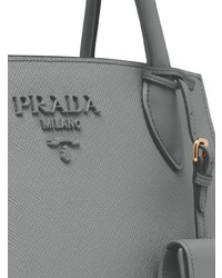 graue Shopper Tasche aus Leder von Prada