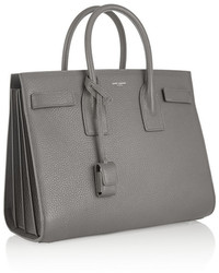 graue Shopper Tasche aus Leder von Saint Laurent