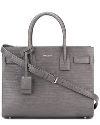 graue Shopper Tasche aus Leder von Saint Laurent