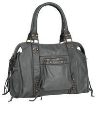 graue Shopper Tasche aus Leder von SAMANTHA LOOK