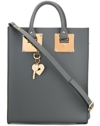 graue Shopper Tasche aus Leder von Sophie Hulme