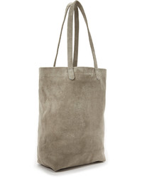 graue Shopper Tasche aus Wildleder von Baggu