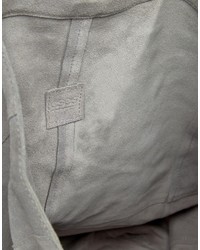 graue Shopper Tasche aus Wildleder von Asos
