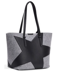 graue Shopper Tasche mit Sternenmuster