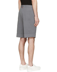 graue Shorts aus Seersucker von Moncler Gamme Bleu