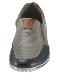 graue Slip-On Sneakers aus Leder von Bugatti