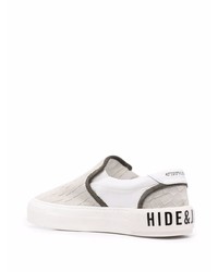 graue Slip-On Sneakers aus Leder von Hide&Jack