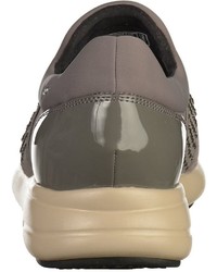 graue Slip-On Sneakers aus Leder von Geox