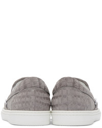 graue Slip-On Sneakers aus Leder von Jimmy Choo