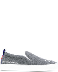 graue Slip-On Sneakers aus Leder von Joshua Sanders
