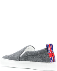 graue Slip-On Sneakers aus Leder von Joshua Sanders