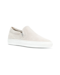 graue Slip-On Sneakers aus Leder von Common Projects