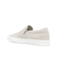 graue Slip-On Sneakers aus Leder von Common Projects