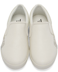 graue Slip-On Sneakers aus Leder von Diesel