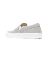 graue Slip-On Sneakers aus Leder von Common Projects