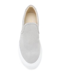 graue Slip-On Sneakers aus Leder von Common Projects