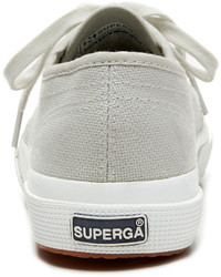 graue Slip-On Sneakers aus Segeltuch von Superga