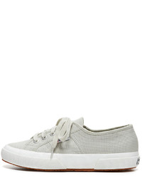 graue Slip-On Sneakers aus Segeltuch von Superga