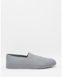 graue Slip-On Sneakers aus Segeltuch von Asos