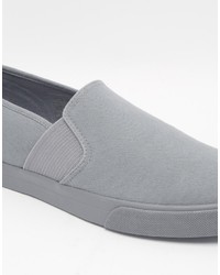 graue Slip-On Sneakers aus Segeltuch von Asos