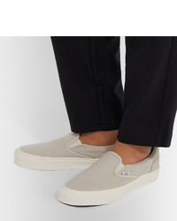 graue Slip-On Sneakers aus Segeltuch von Vans