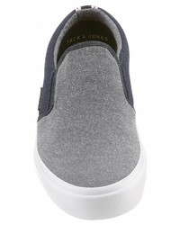 graue Slip-On Sneakers aus Segeltuch von Jack & Jones
