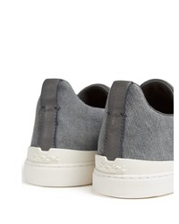 graue Slip-On Sneakers aus Segeltuch von Ermenegildo Zegna