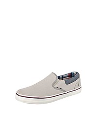 graue Slip-On Sneakers aus Segeltuch von Wrangler