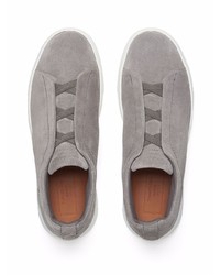 graue Slip-On Sneakers aus Wildleder von Ermenegildo Zegna
