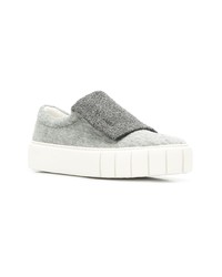 graue Slip-On Sneakers aus Wildleder von Primury