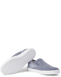 graue Slip-On Sneakers aus Wildleder von Tod's