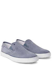 graue Slip-On Sneakers aus Wildleder von Tod's