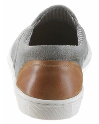 graue Slip-On Sneakers aus Wildleder von PETROLIO