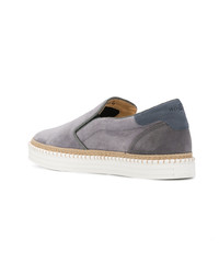 graue Slip-On Sneakers aus Wildleder von Hogan