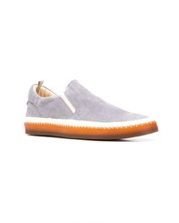 graue Slip-On Sneakers aus Wildleder von Officine Creative