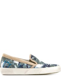 graue Slip-On Sneakers mit Blumenmuster von Philippe Model
