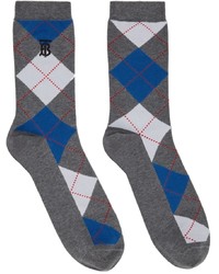 graue Socken mit Argyle-Muster von Burberry